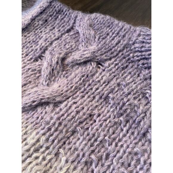 Handmade Ombré Gradient Knit Multicolor pastel Mermaid Rainbow Sweater Large VTG - Picture 5 of 9